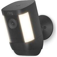 Ring Cam Pro Battery-Powered Black Wireless 2K Outdoor Smart Camera with Spotlight & PIR Sensor (702HE)