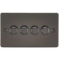 Knightsbridge 4-Gang 2-Way LED Intelligent Dimmer Switch Gunmetal (702PY)