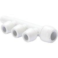 Hep2O Plastic Push-Fit Reducing 3 Port Keyless Spigot Manifold (Same Side) 22mm x 15mm (702RE)