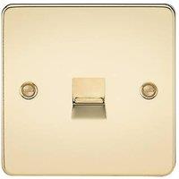 Knightsbridge 1-Gang Master Telephone Socket Polished Brass (703TY)