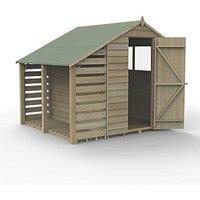 Forest 4Life 5' x 7' (Nominal) Apex Overlap Timber Shed with Lean-To (704FL)