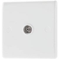 British General 800 Series 1-Gang Coaxial TV Socket White (704HV)