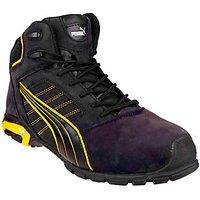 Puma Amsterdam Mid Size 8 Black Water-Resistant Safety Boots (705JV)