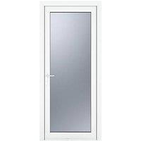 Crystal Fully Glazed 1-Obscure Light Right-Handed White uPVC Back Door 2090mm x 840mm (705KF)