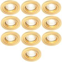 Electralite Yate Fixed Fire Rated Downlights Brass 10 Pack (705VJ)
