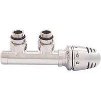 Ximax Design Chrome 50mm Traditional Angled H Block Right Thermostatic Radiator Valve Head & Body (7064H)