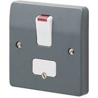 MK Logic Plus 13A Switched Fused Spur with Neon Graphite with White Inserts (706FF)