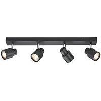 Knightsbridge Bar 4-Light Quad GU10 Ceiling Spotlight Matt Black (706GA)