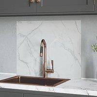 House Beautiful Calacatta White/Grey Kitchen Splashback 600mm x 750mm x 6mm (706JM)