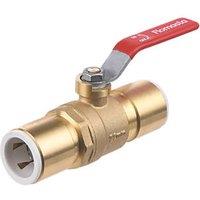 Flomasta Push-Fit Full Bore 22mm Ball Valve with Red Handle (706KR)