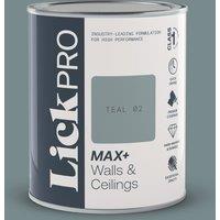 LickPro Max+ 1Ltr Teal 02 Matt Emulsion Paint (706TM)