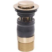 Top-Fix Slotted Push Button Basin Waste Brushed Brass 60mm (706VN)