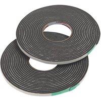 Stormguard Sureseal 5 Self-Adhesive Foam Draught Excluder Weatherstrip Black 7.5m 2 Pack (706VV)
