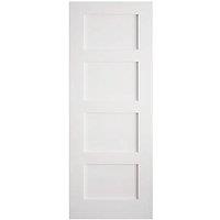 Primed White Wooden 4-Panel Shaker Internal Door 2032mm x 813mm (707FA)