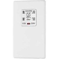 Arlec 2-Gang Dual Voltage Shaver Socket 115/230V White with Colour-Matched Inserts (707RU)