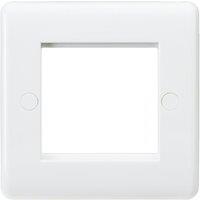 Knightsbridge Curved Edge 2-Module Modular Faceplate White (707YA)