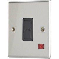 Contactum iConic 13A Unswitched Fused Spur with Neon Brushed Steel with Black Inserts (708RR)