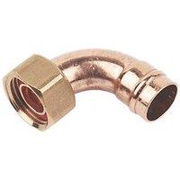 Flomasta Brass Solder Ring Angled Tap Connectors 15mm x 1/2" 5 Pack (70993)