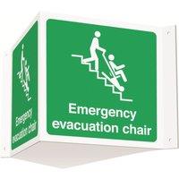 Essentials Emergency Evacuation Chair Projecting Sign (3D) 200mm x 400mm (709YU)