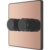 British General Evolve 2-Gang 2-Way LED Dimmer Switch Copper with Black Inserts (710PY)