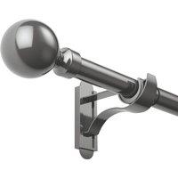 Rothley Polished Gunmetal Extendable Curtain Pole w/ Orb Finials 28mm x 165-300cm (710YU)