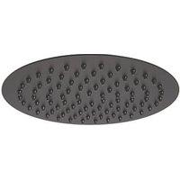 Highlife Bathrooms Swivel & Tilt Round Rainfall Shower Head Matt Black 200mm (711TJ)