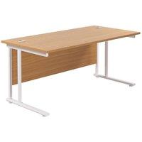 TC Group Aztec Twin Upright Rectangular Office Desk Nova Oak/White 1600mm x 800mm (712TT)