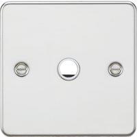 Knightsbridge Flat Plate 20A Unswitched Flex Outlet Polished Chrome (712YA)