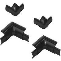 D-Line PVC Black Micro Trunking Internal External Bend Pack 4 Pieces (713RA)