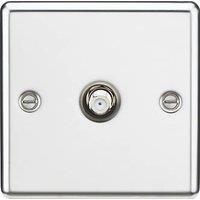 Knightsbridge 1-Gang F-Type Satellite Socket Polished Chrome (713TY)