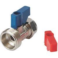 Flomasta Compression Washing Machine Straight Valves 15mm x 3/4" 4 Pack (714FA)