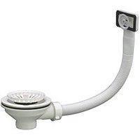 ETAL Sink Strainer Waste with Overflow White 90mm (715JL)