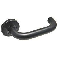Eclipse Precision Safety Fire Rated Lever on Rose Door Handle Pair Matt Black (715KW)