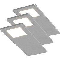 Sensio Astro TrioTone Rectangular LED Cabinet Downlights Aluminium 14.4W 280-300lm 3 Pack (715PH)