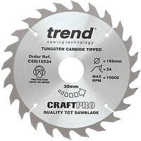 Trend CraftPro Wood/Chipboard/MDF Circular Saw Blade 165mm x 30mm 24T (715PV)