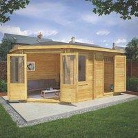 Mercia Corner Lodge Plus 28mm 16' x 9' (Nominal) Pent Timber Log Cabin & Shed (715YL)