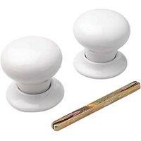 Essentials Porcelain Mortice Knobs 60mm Pair White (7162H)