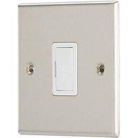 Contactum iConic 13A Unswitched Fused Spur Brushed Steel with White Inserts (716RK)