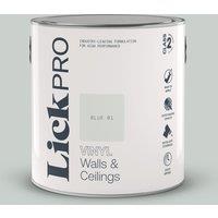 LickPro 2.5Ltr Blue 01 Vinyl Matt Emulsion Paint (716TM)