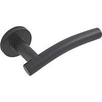 Eclipse Insignia Arched Fire Rated Lever on Rose Door Handle Pair Matt Black (717KW)