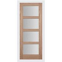 4-Clear Light Unfinished Oak Wooden Shaker Internal Door 1981mm x 762mm (719FA)