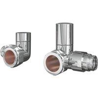 ETAL Rise 15mm x 1/2" Chrome Corner Designer Manual Radiator Valve Head & Body 2 Pack (720VV)