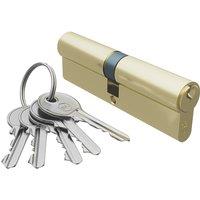 Smith & Locke Fire Rated 1 Star Double Double Cylinder Lock 50-50 (100mm) Polished Brass (721TE)