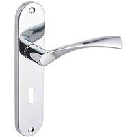 Smith & Locke Bude Fire Rated Lever Lock Door Handles Pair Polished Chrome (722HY)