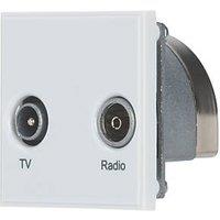 Contactum Media Modular Coaxial TV / FM Socket White (722RP)