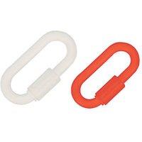 Essentials Plastic Barrier Chain Connector Red/White 55/72mm 4 Pack (723FE)