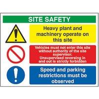 Essentials "Heavy Plant & Machinery Operate On Site" Sign 600mm x 800mm (7242T)