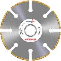 Marcrist HW650 Multi-Material Cordless Angle Grinder Diamond Wood Blade 115mm x 22.23mm (7249R)