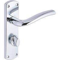 Smith & Locke Corfe Fire Rated WC Door Handles Pair Polished Chrome (724HY)