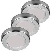 Sensio Hype TrioTone Round LED Under Cabinet Lights Steel 6W 170 - 190lm 3 Pack (724PE)